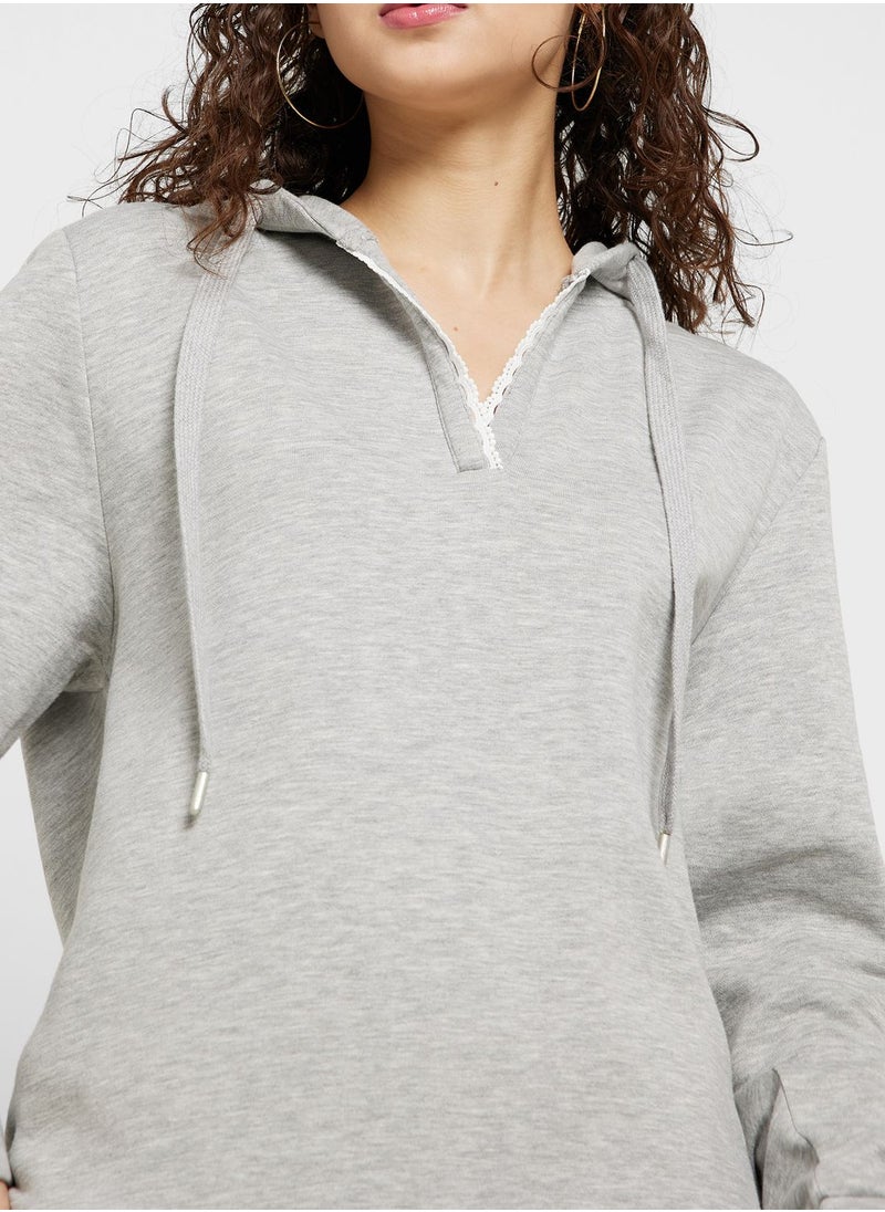 ONLY Drawstring Knitted Hoodie  - Image 3
