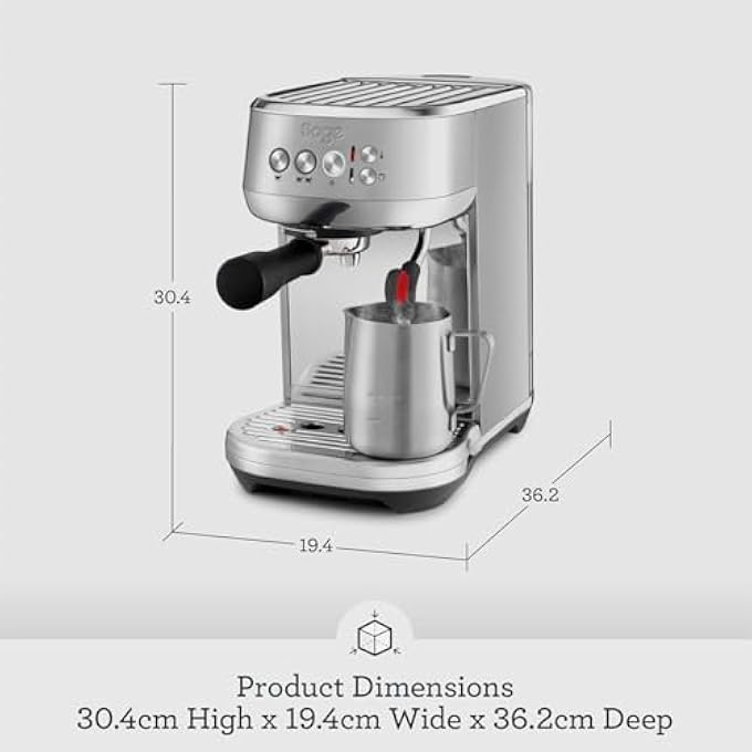 سيج ماكينة صنع القهوة بامبينو بلس كومباكت مع خافق حليب أوتوماتيكي، لون أسود ترافل، إصدار الإمارات العربية المتحدة، ضمان لمدة عامين من الشركة المصنعة - Image 5