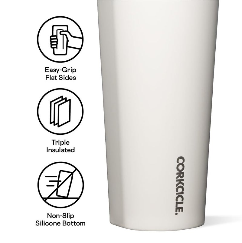 Corkcicle Classic Tumbler - Keeps Drinks Cold for 9 Hours & Hot for 3 - Triple-Insulated Stainless Steel - Holiday Tumbler Gift - 16 oz - Oat Milk - Image 4