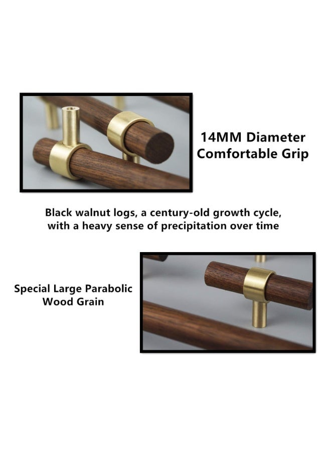HONJIE 11.02" (280mm) Brass and Walnut Drawer Pulls, Cabinet Handles with Adjustable Hole Distance, 2 Pcs - Image 4
