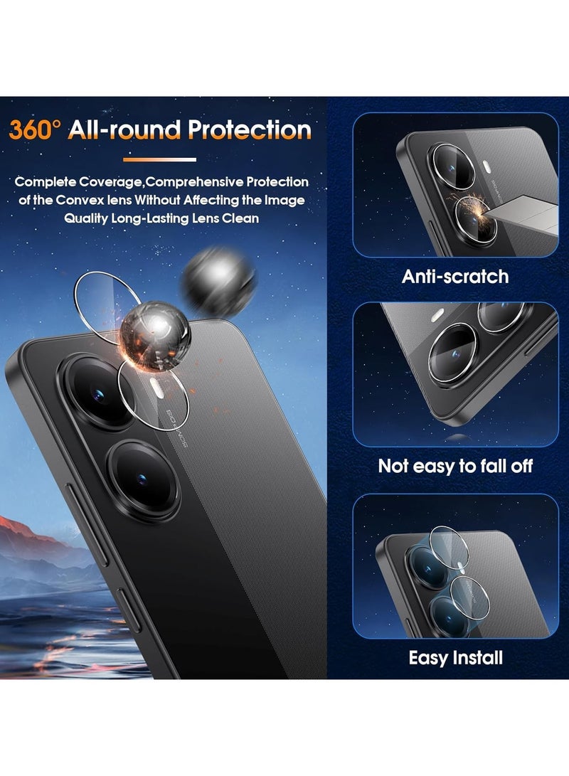 عام 【2+2 قطعة】 حامي شاشة الخصوصية متوافق مع Xiaomi POCO X7 Pro 5G + واقي عدسة الكاميرا، 【زجاج مقوى مضاد للتجسس】، مقاوم للخدوش بصلادة 9H 【يدعم فتح البصمة】 - Image 5