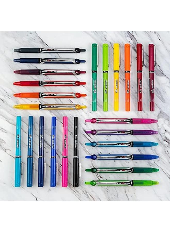 PILOT Precise V5 Stick Liquid Ink Rolling Ball Stick Pens Extra Fine Point Assorted Ink Colors 7 Pack Pouch 26015  - Image 4