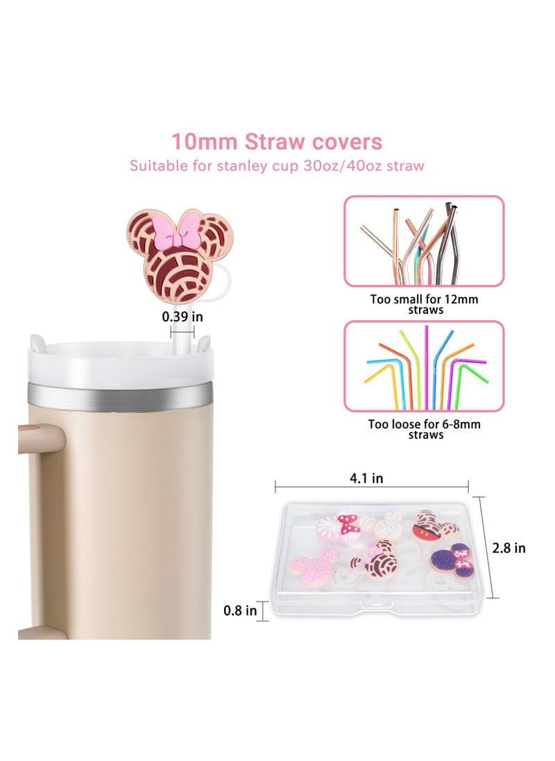 RTYY 6Pcs Silicone Straw Covers for Stanley Tumblers, Leak-Proof 10mm Straw Toppers for 30oz & 40oz Cups, Cute Stopper Caps for Accessories  - Image 2