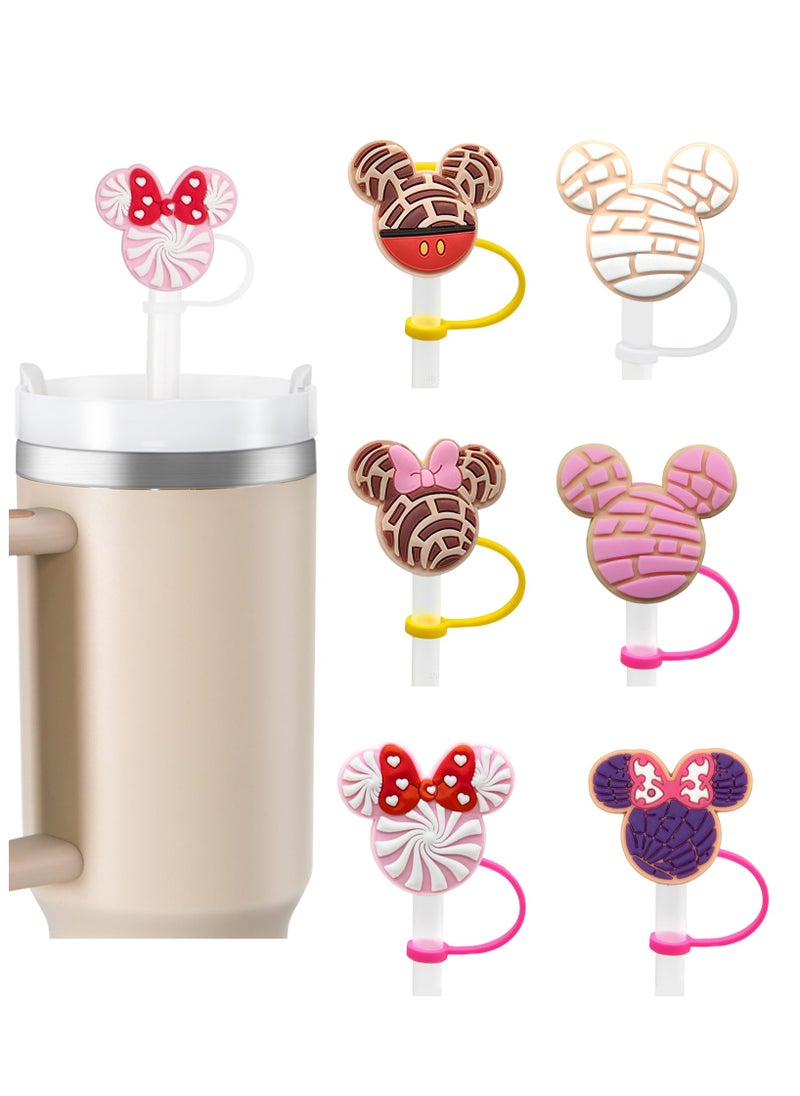 RTYY 6Pcs Silicone Straw Covers for Stanley Tumblers, Leak-Proof 10mm Straw Toppers for 30oz & 40oz Cups, Cute Stopper Caps for Accessories  - Image 1