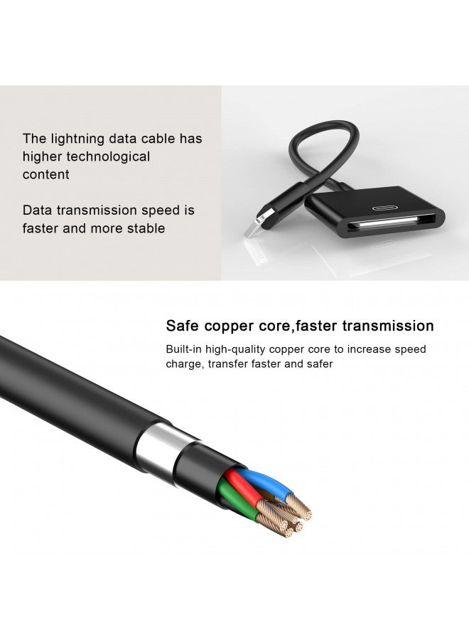 Belcompany محول Lightning إلى 30 دبوس لجهاز iPhone، [معتمد من Apple MFi] محول شحن ونقل بيانات 8 دبوس إلى 30 دبوس أنثوي متوافق مع iPhone 14 13 12 11 Xs X 8 7 6 iPad iPod - بدون صوت (أسود) - Image 4