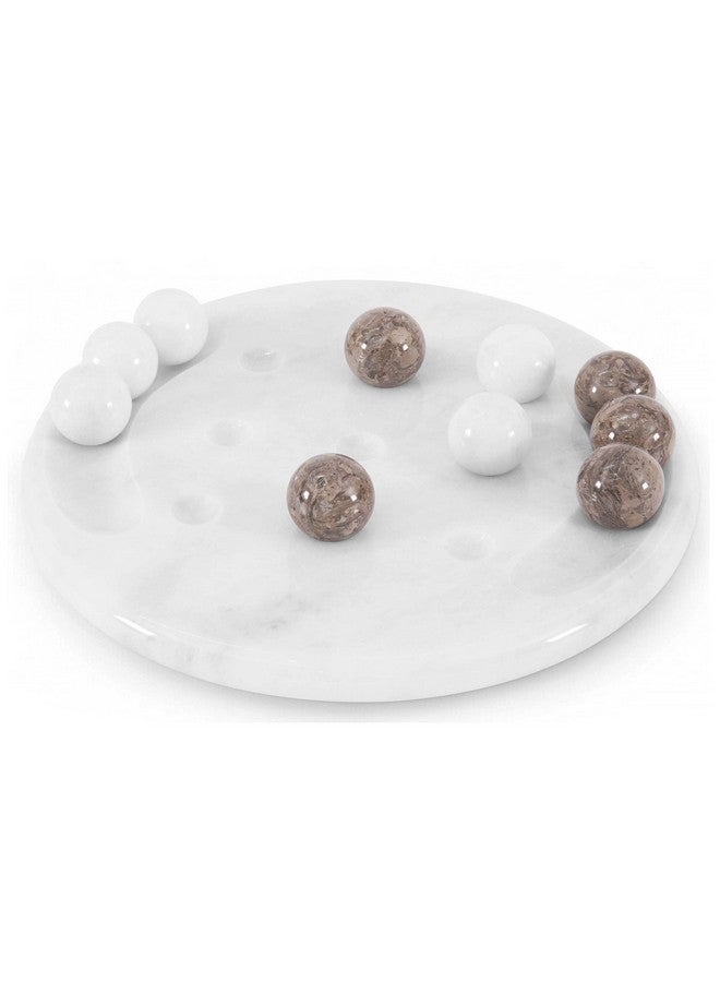 Radicaln Marble Tic Tac Toe Game 10" Inch White & Oceanic Handmade Decorative Marble Game Set Farmhouse Coffee Table Decor Ideal Family Board Games for Adults - Image 1