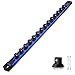 Reniteco Magnetic Socket Organizer 38 Drive Aluminum Alloy Socket Rail Heavy Duty Magnetic Socket Holder with 14PC 360 Swivel Removable Clips Magnetic Socket Rack for Tool Box Drawer Blue - Image 2