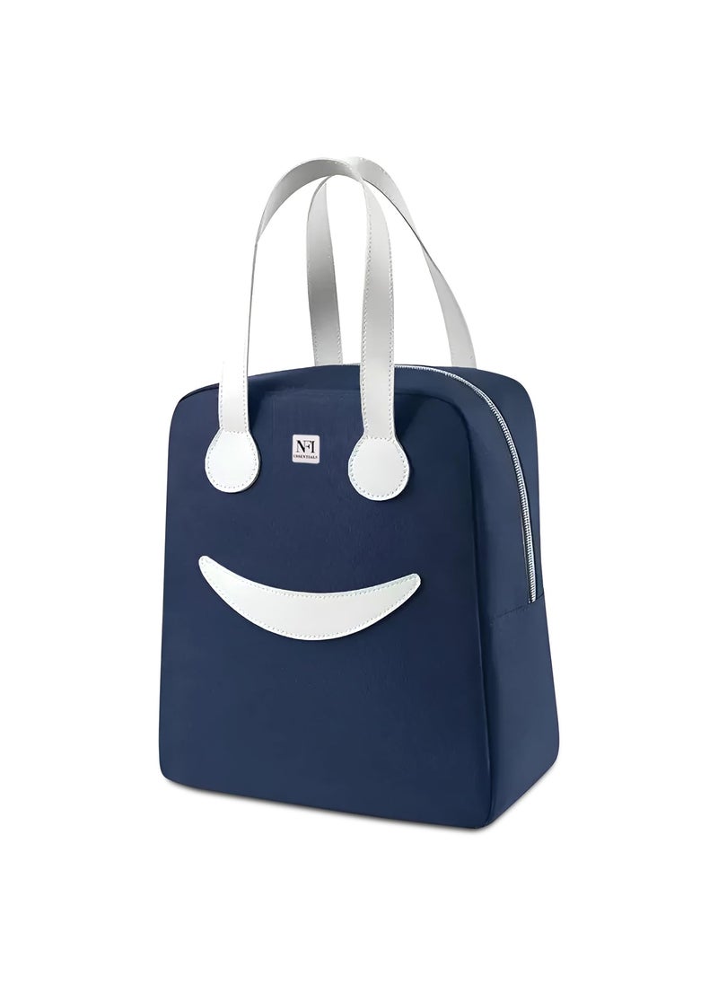 NFI essentials NFI essentials Insulated Lunch Bag for Men Women Large Tiffin Carry Bag Smiley Design Lunch Box Organizer for Office, School, College, Picnic, Outdoor  - Image 1