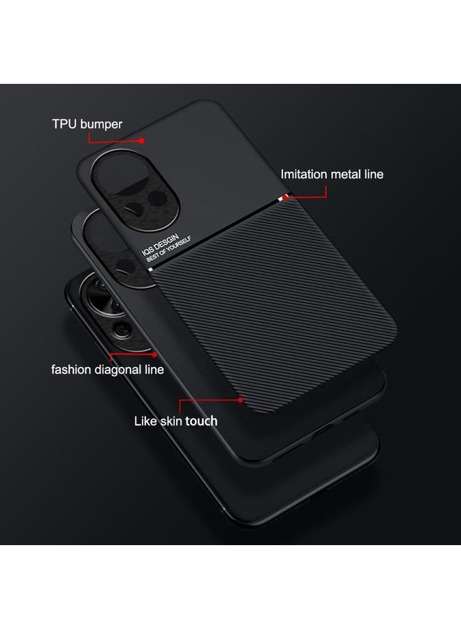 اس-توب جراب لهاتف Huawei nova 12 الكلاسيكي المائل والحبيبي المغناطيسي المصنوع من مادة البولي يوريثان الحراري الهجين - Image 5