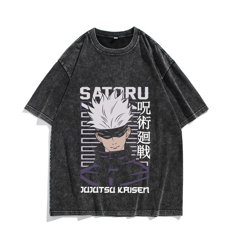 Spell Jujutsu Do Five Kaisen Launching Retro Fields Back To War Short-Sleeved Washed T-Shirt - Image 1