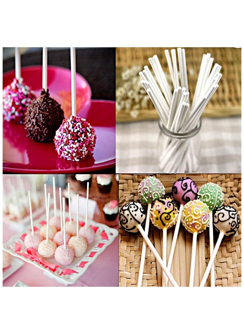 sokany Cake Pop Sticks and Wrappers Kit, Including 100 4-Inch Paper Lollipop Sticks, 100 Clear Candy Bags, 100 Gold Twist Ties for Cakepop, Lollipop, Hard Candy, Suckers, Chocolate (Multicolour) - Image 4