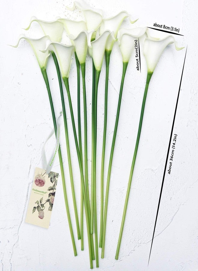 FiveSeasonStuff Real Touch Calla Lily Artificial Flowers Wedding Bridal Bouquet | Floral Arrangements | 15 Calla Lilies (Summer White) - Image 4