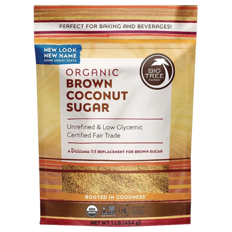 Big Tree Farms Organic Brown Coconut Sugar - Coconut Palm Sugar, Unrefined, Fine Crystals, Cane Sugar Replacement, Coconut Blossom Nectar, Vegan, Perfect for Baking - 2 Pound (Pack of 1) - Image 1