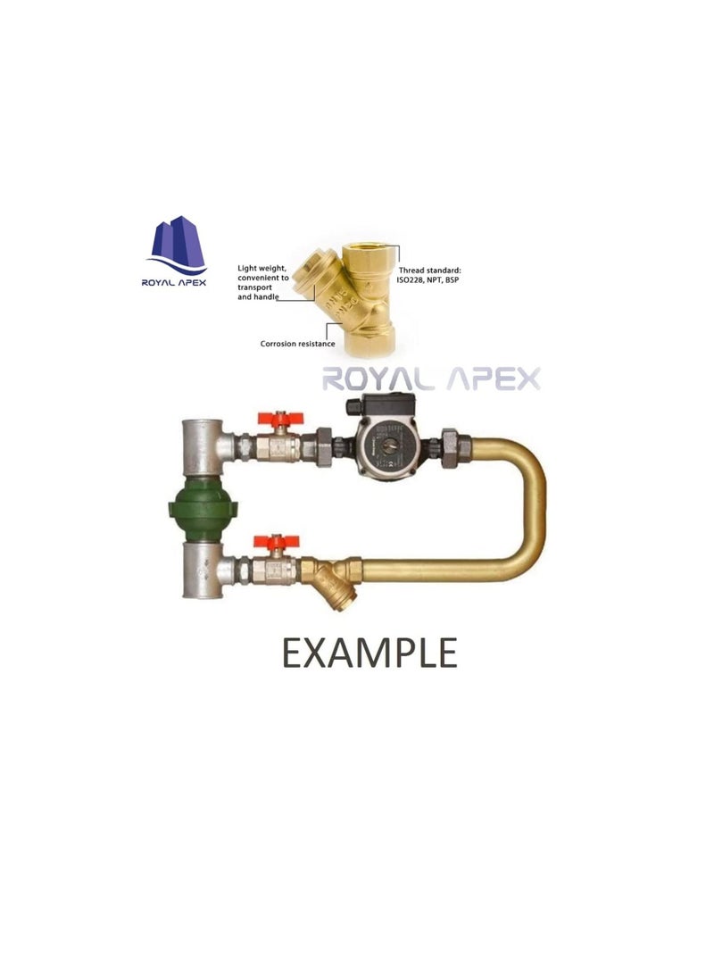 Brass Female Threaded Y Shaped Brass Strainer Filter Valve for Water, HVAC & Plumping Application (1.1/2 Inch)  - Image 2