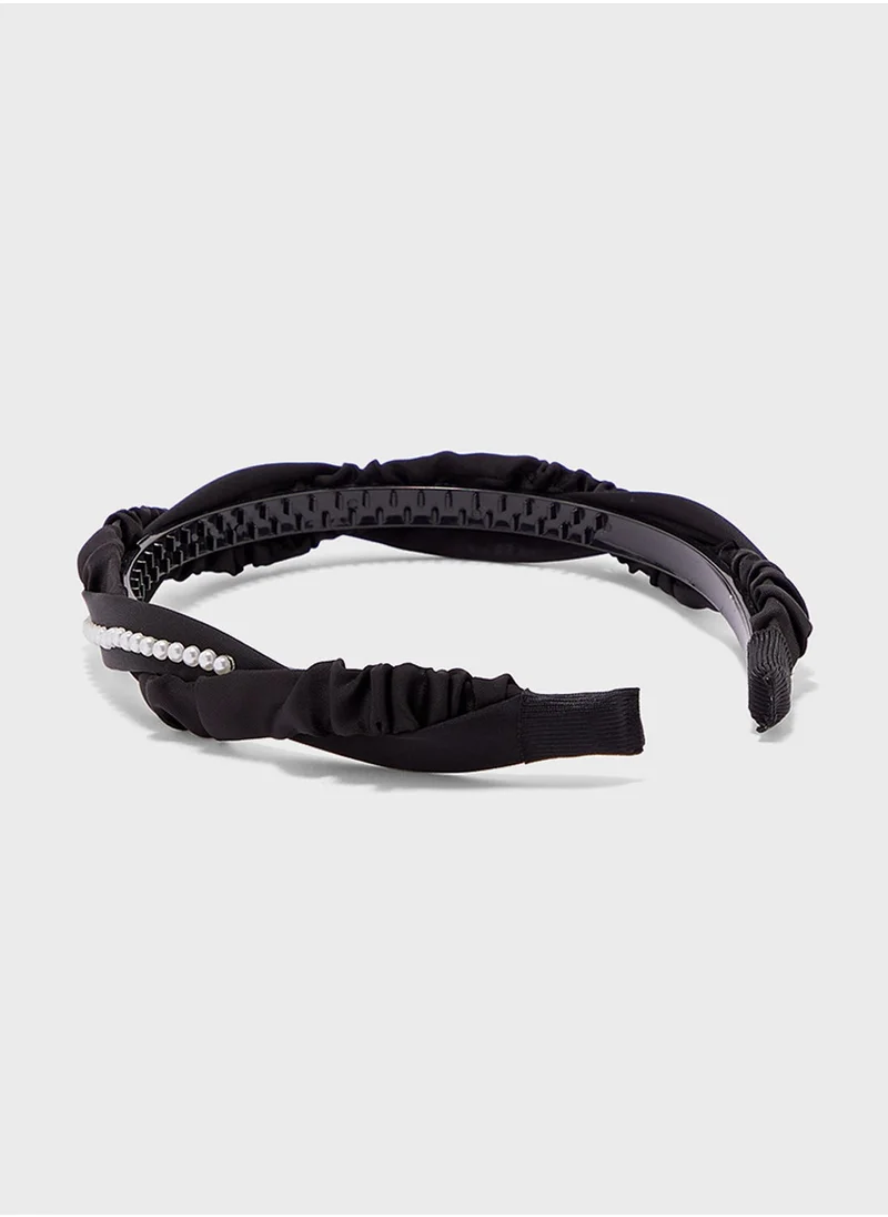 ELLA Srunchie Pearl Detail Headband