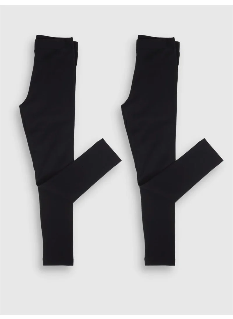 Yhh Kids 2 Pieces Combed Cotton Children's Tights Black
