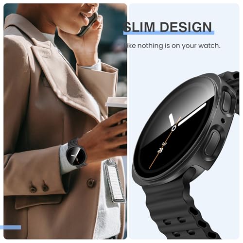 Tensea [2Pack for Samsung Galaxy Watch 8 2025 Screen Protector Case 44mm Accessories, Protective Face Cover for 44 mm, Hard Bumper Built-in Tempered Glass Film for Women Men - Image 4