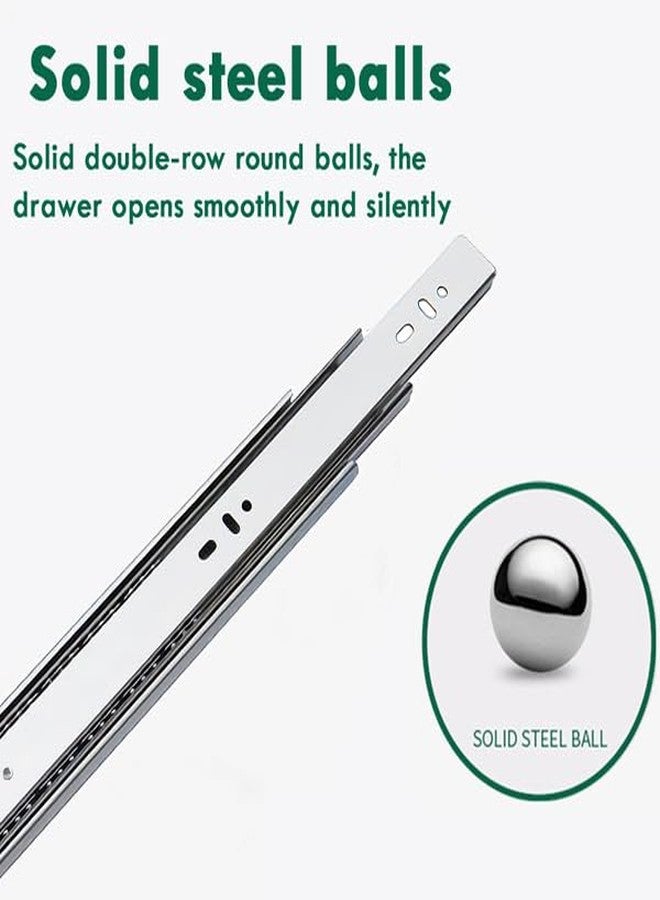Volo 22 inch Mild Steel Heavy Duty Telescopic Push to Open Slide/Drawer Slides Ball Bearing 3-Fold Full Extension Side Mount Rail Runners - 12/14/16/18/20 inches (Silver) - Image 5