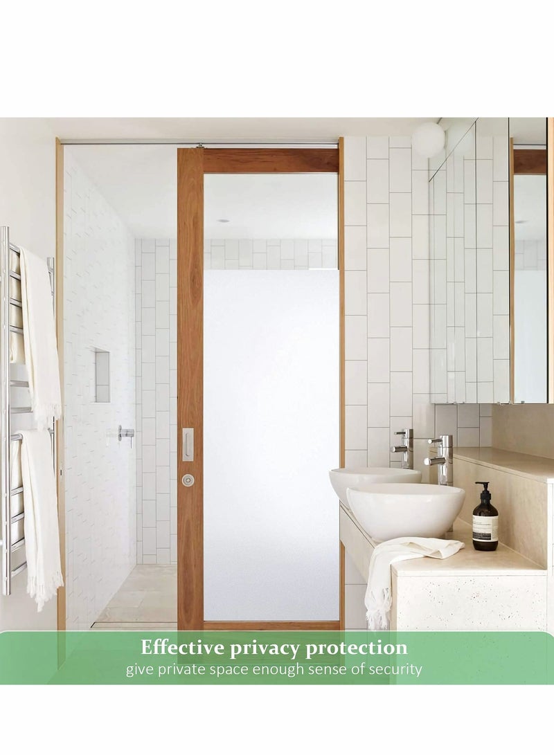 Frosted Privacy Window Film - Self-Adhesive UV Blocking Cover for Bathroom, Home Office & Front Door - Decorative Heat Control Stickers