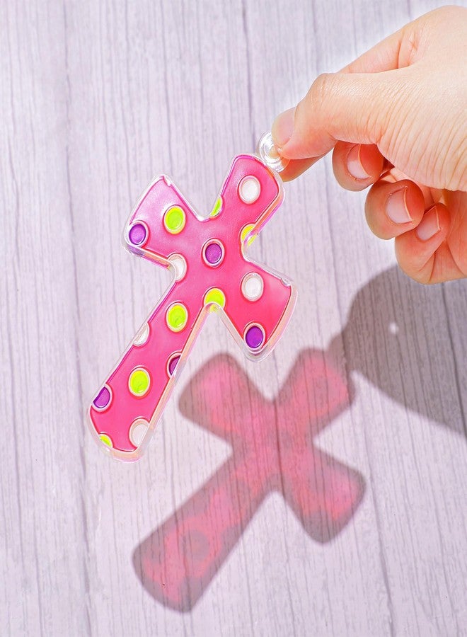 Poen 28 Sets Religious Cross Suncatchers Craft Kits for Kids DIY Christian Window Paint Art Kit Sunday School Sun Catcher Ornaments Decor for Kids Classroom Vbs Activities Party Favors - Image 3