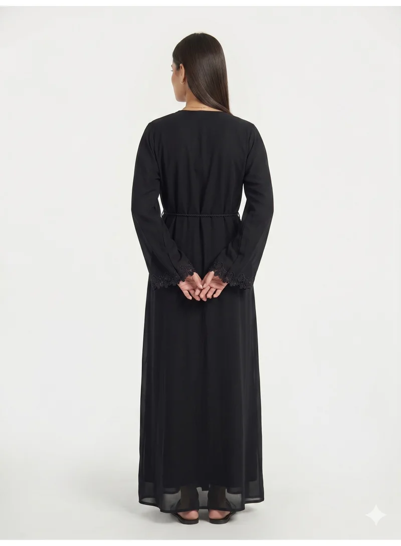 عباءات ريم Women's Lace Abaya with Matching Sheila
