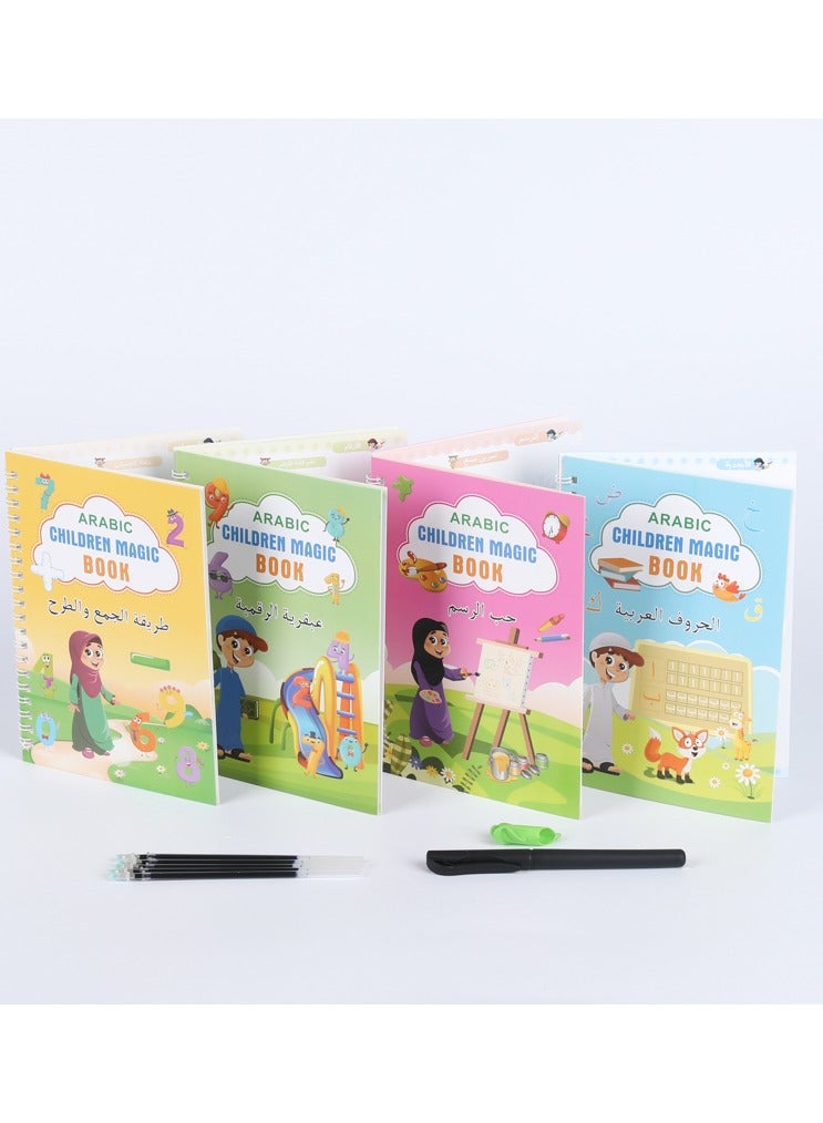 ارواق 4 قطع من كتاب الخط العربي للأطفال والطلاب كتاب الخط السحري Sank Magic Copybook - Image 4