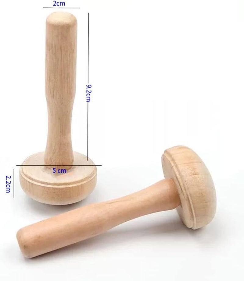 Luzen 2Pcs Wooden Mushroom Roller Paper Printing Ink Rubbing Printmaking Tool for Art Craft Supplies - Image 4