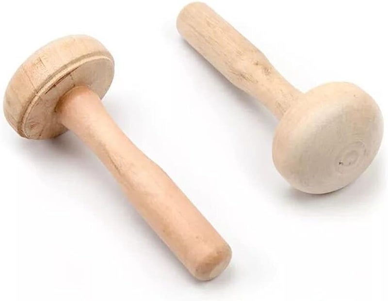 Luzen 2Pcs Wooden Mushroom Roller Paper Printing Ink Rubbing Printmaking Tool for Art Craft Supplies - Image 3