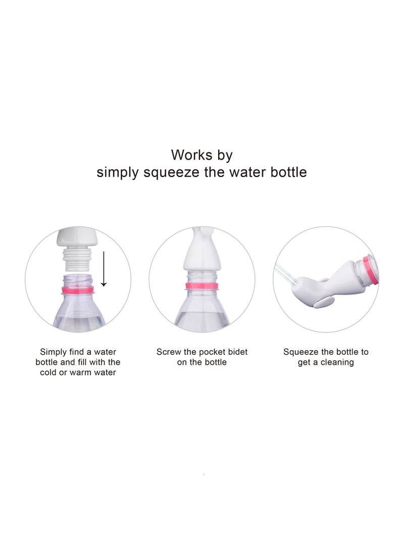 INNOV In Mecca Mini Pocket Shattaf Sprayer 1pcs pack , Plastic Portable Bidet, Mobile Travel Shattaf for Toilet, Travel or Camping. Compatible with Every Bottle, white color  - Image 3