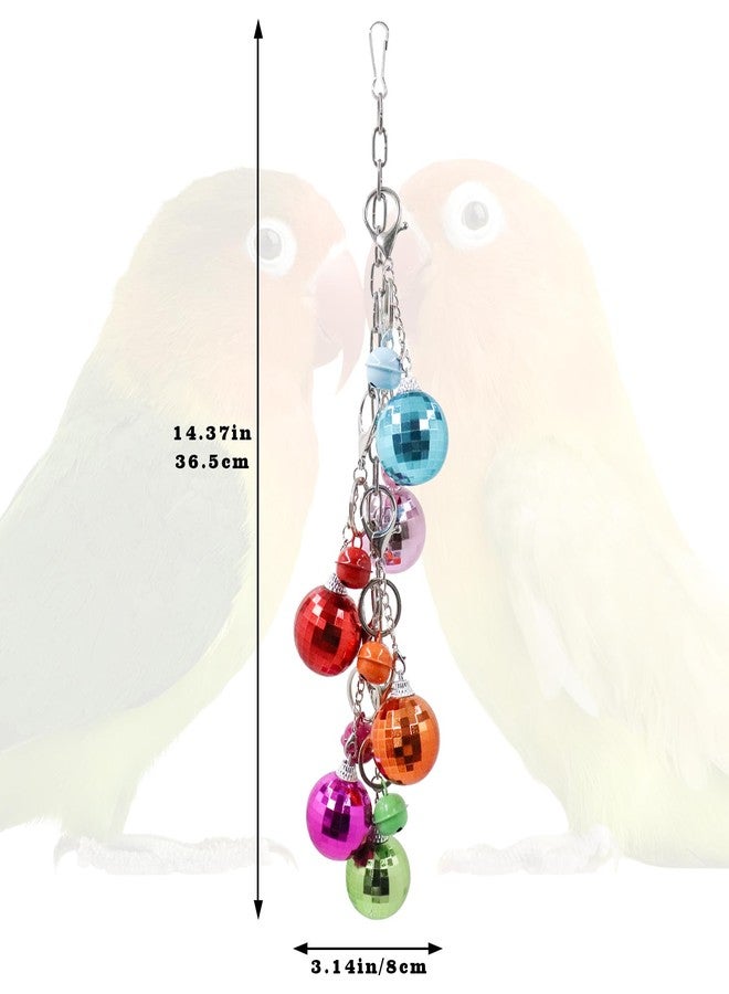 Oooct Bird Swing Wind Chime Toys, Colorful Parrot Hanging Chewing Toy with Hollow Balls and Bells, Bird Cage Accessories for Small to Medium Birds, Budgie Lovebirds Conures Parakeets Cockatiels Rats - Image 3