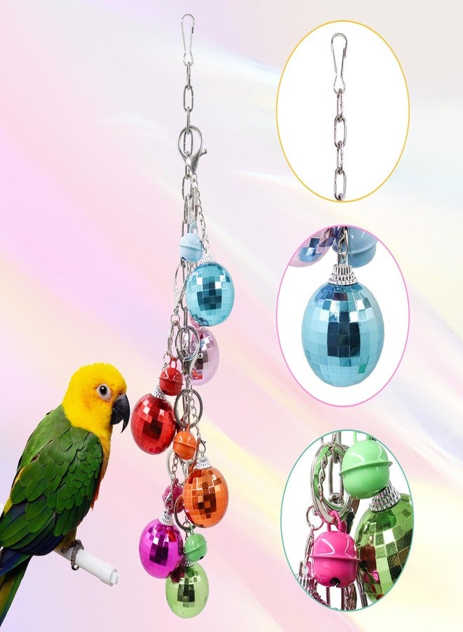 Oooct Bird Swing Wind Chime Toys, Colorful Parrot Hanging Chewing Toy with Hollow Balls and Bells, Bird Cage Accessories for Small to Medium Birds, Budgie Lovebirds Conures Parakeets Cockatiels Rats - Image 4