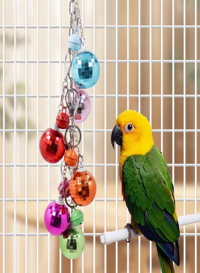 Oooct Bird Swing Wind Chime Toys, Colorful Parrot Hanging Chewing Toy with Hollow Balls and Bells, Bird Cage Accessories for Small to Medium Birds, Budgie Lovebirds Conures Parakeets Cockatiels Rats - Image 2