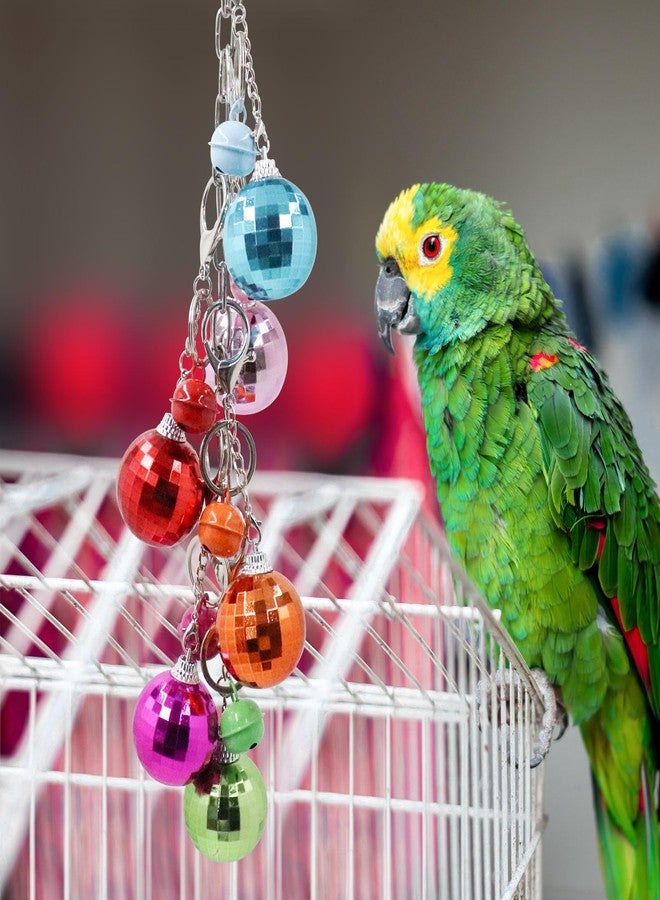 Oooct Bird Swing Wind Chime Toys, Colorful Parrot Hanging Chewing Toy with Hollow Balls and Bells, Bird Cage Accessories for Small to Medium Birds, Budgie Lovebirds Conures Parakeets Cockatiels Rats - Image 5