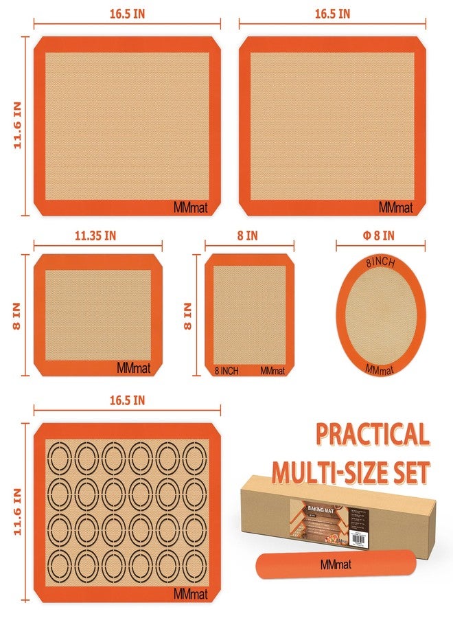MMmat Silicone Baking Mats - Best German Silicone, Non Slip Baking Sheet, Non Stick Reusable Silicone Mats For Baking, Food Grade Oven Liner, Counter Mat, Set of 6 - Image 2