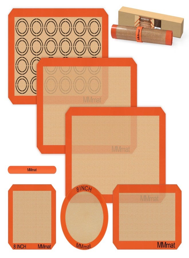 MMmat Silicone Baking Mats - Best German Silicone, Non Slip Baking Sheet, Non Stick Reusable Silicone Mats For Baking, Food Grade Oven Liner, Counter Mat, Set of 6 - Image 1