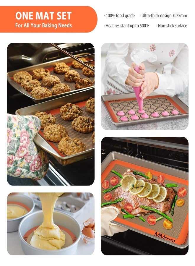 MMmat Silicone Baking Mats - Best German Silicone, Non Slip Baking Sheet, Non Stick Reusable Silicone Mats For Baking, Food Grade Oven Liner, Counter Mat, Set of 6 - Image 3
