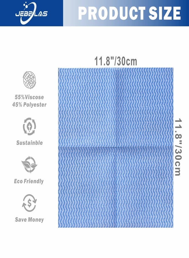 JEBBLAS Handi Wipes Reusable Cloths Dry Cleaning Cloths Dish Towel Kitchen Towel Handy Cleaning Wipes,Pack of 50, Blue - Image 2