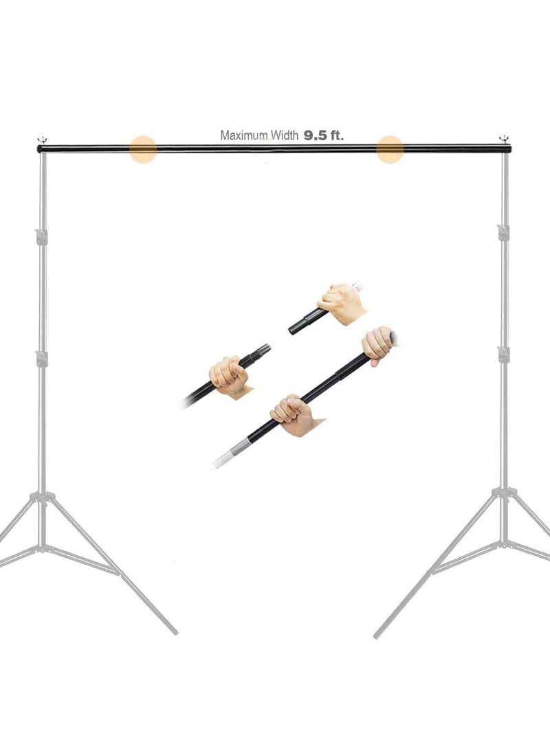 VTS VTS Curtain Rods with Conversion Adapter Convert The Light Stand Into A Background System Suitable for Paper Cloth Backdrop3 Feet Each Rod Total 95ft Width 3 Pcs Set Black  - Image 3