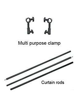 VTS VTS Curtain Rods with Conversion Adapter Convert The Light Stand Into A Background System Suitable for Paper Cloth Backdrop3 Feet Each Rod Total 95ft Width 3 Pcs Set Black  - Image 5