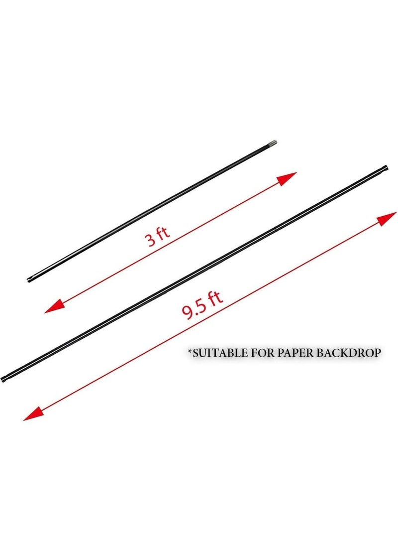 VTS VTS Curtain Rods with Conversion Adapter Convert The Light Stand Into A Background System Suitable for Paper Cloth Backdrop3 Feet Each Rod Total 95ft Width 3 Pcs Set Black  - Image 4