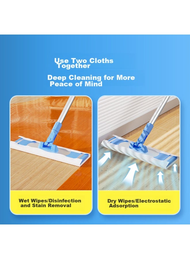 Maryya Meili Ya Disposable Wet And Dry Paper Mop, Aluminum Alloy Flat Mop, Electrostatic Dust Removal, No-hand Mop Set, 4 Packs In Total - Image 4