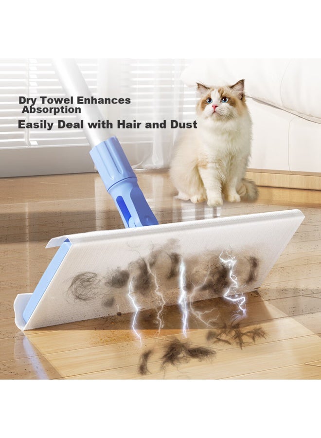 Maryya Meili Ya Disposable Wet And Dry Paper Mop, Aluminum Alloy Flat Mop, Electrostatic Dust Removal, No-hand Mop Set, 4 Packs In Total - Image 5