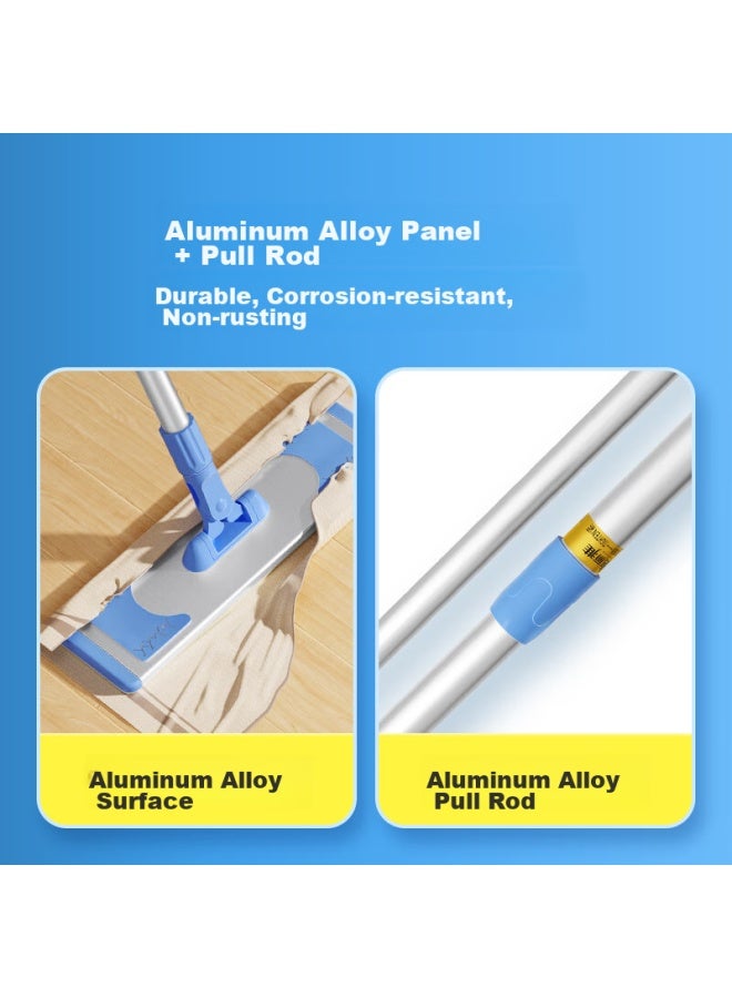 Maryya Meili Ya Disposable Wet And Dry Paper Mop, Aluminum Alloy Flat Mop, Electrostatic Dust Removal, No-hand Mop Set, 4 Packs In Total - Image 1