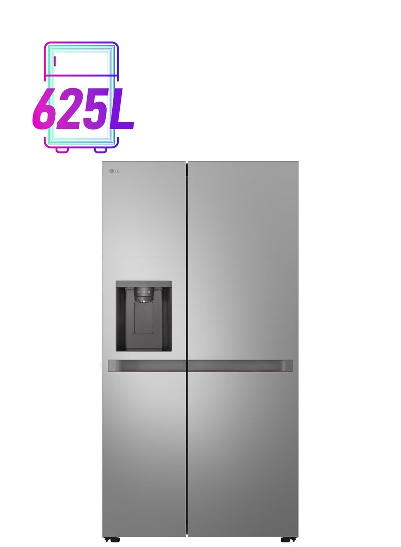 LG 625L Side by Side Refrigerator with Multi Air Flow & Smart Diagnosis GR-L267KLKW Platinum Silver - Image 1