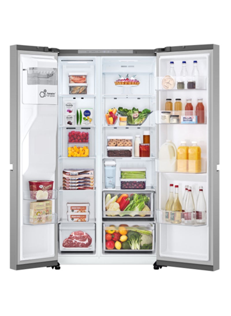 LG 625L Side by Side Refrigerator with Multi Air Flow & Smart Diagnosis GR-L267KLKW Platinum Silver - Image 2