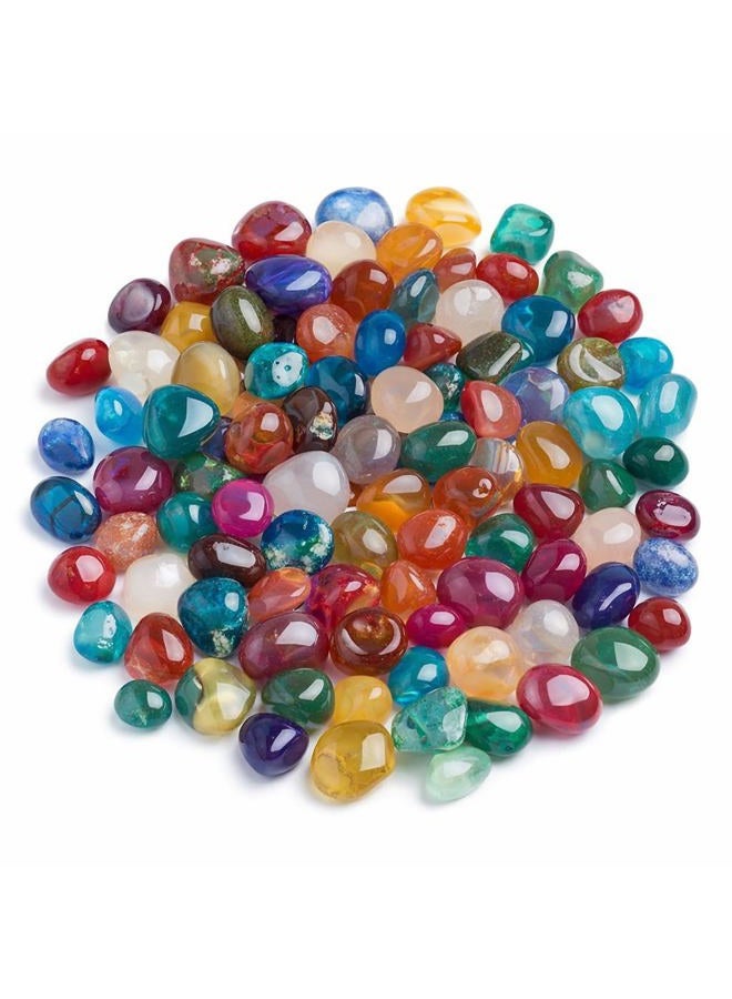 Perlin 50 x Agate Gemstones Semi-Precious Stones Beads 9 mm ~ 15 mm Tumbled Stones - Image 1