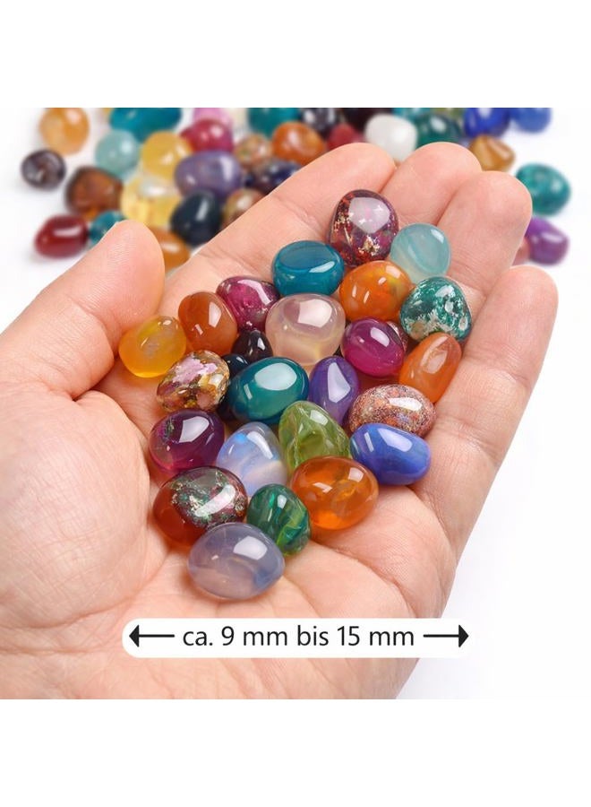 Perlin 50 x Agate Gemstones Semi-Precious Stones Beads 9 mm ~ 15 mm Tumbled Stones - Image 3