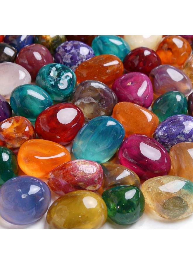 Perlin 50 x Agate Gemstones Semi-Precious Stones Beads 9 mm ~ 15 mm Tumbled Stones - Image 2