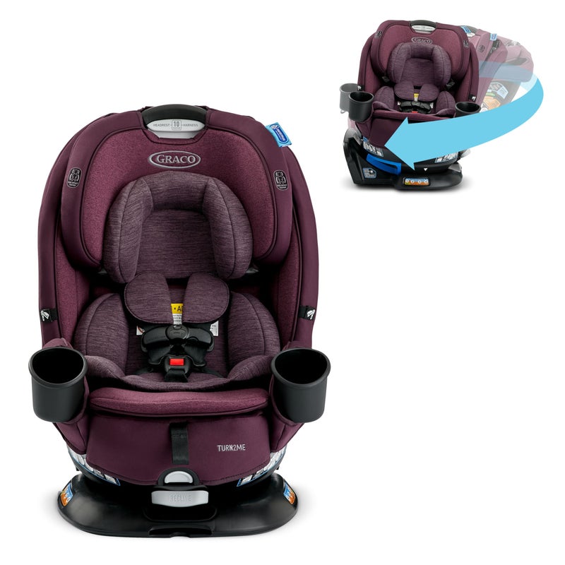 GRACO Graco Turn2Me 3in1 Convertible Car Seat London featuring Headrest and Harness Adjust Easy Installation and Steel Reinforced Frame