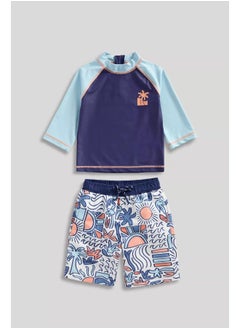 mothercare Doodle Sunsafe UPF50+ Rash Vest and Board Shorts Set  - Image 1